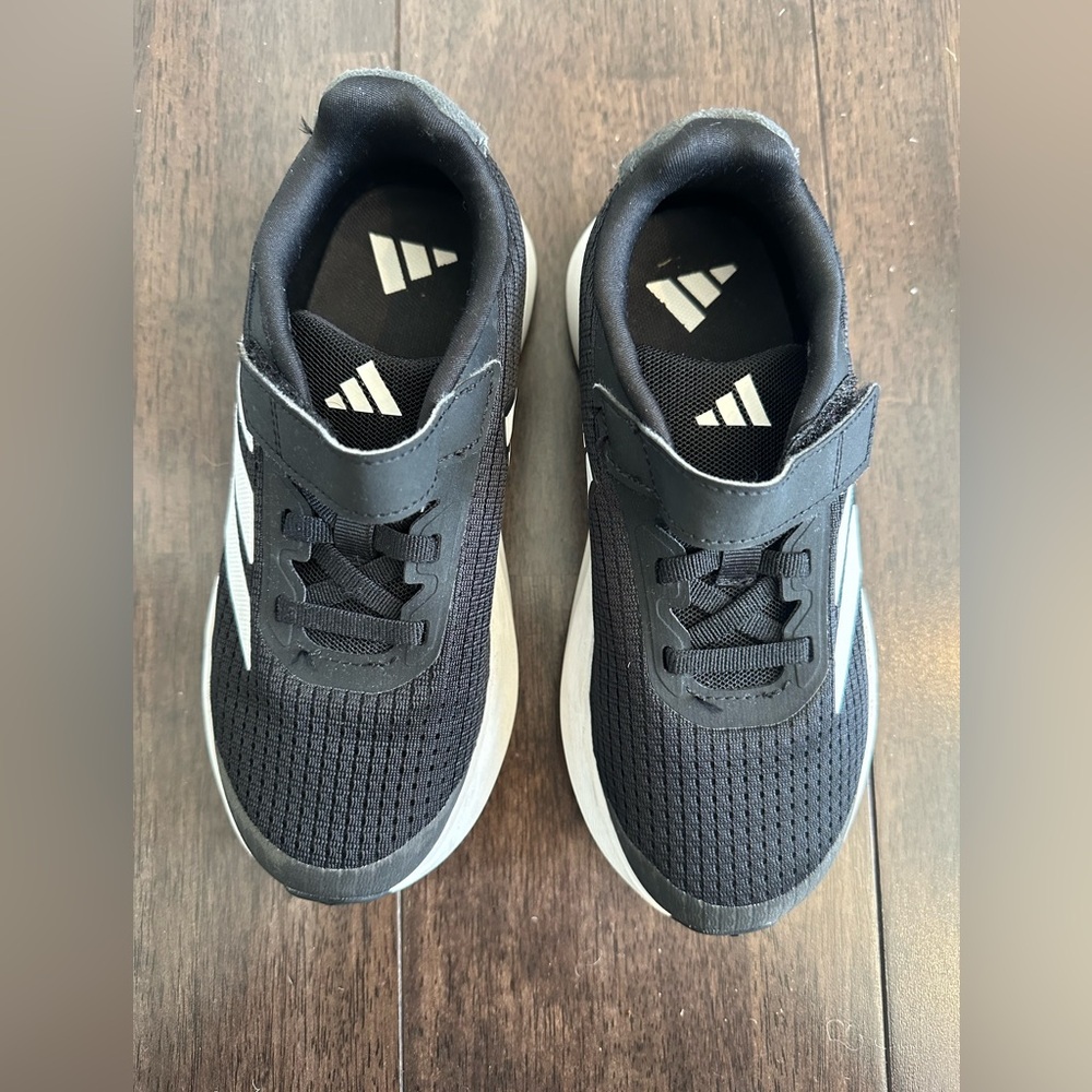 Adidas Kids LIGHTMOTION Black and White Velcro Sneakers